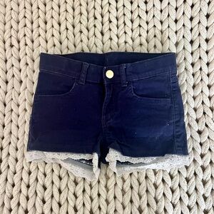 H&M Navy Blue Kids Shorts with Lace Trim